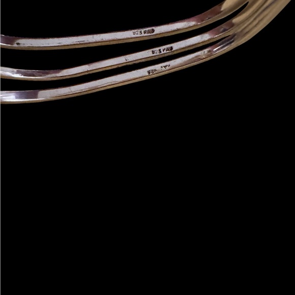 3 Sterling Silver Bangles — 2.5” - Picture 4 of 4